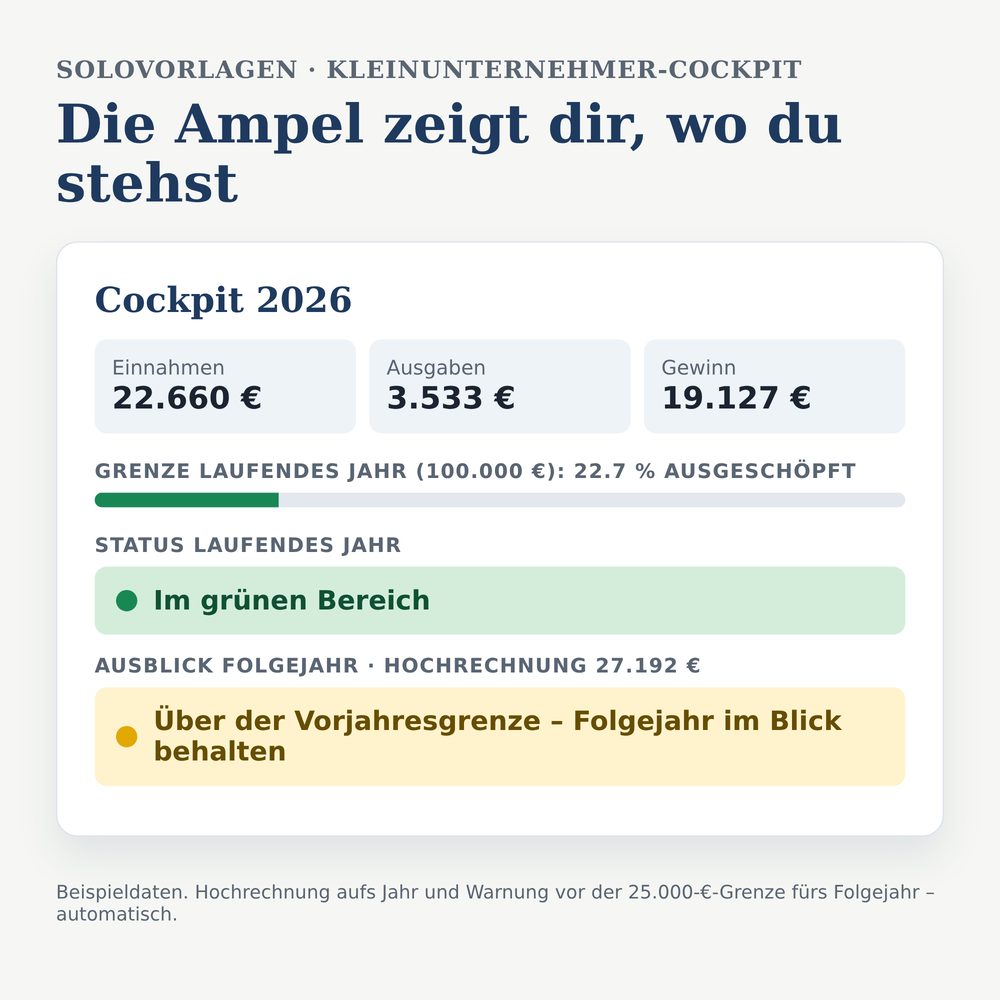 Beispielansicht Kleinunternehmer-Cockpit