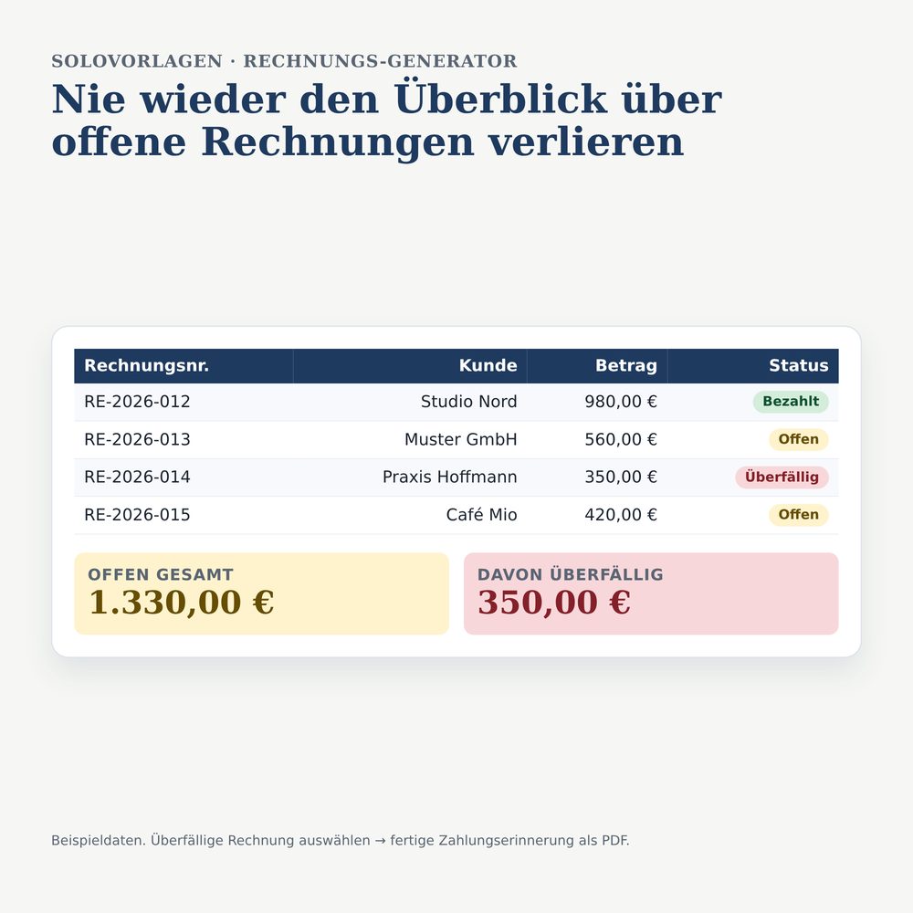 Beispielansicht Rechnungs-Generator